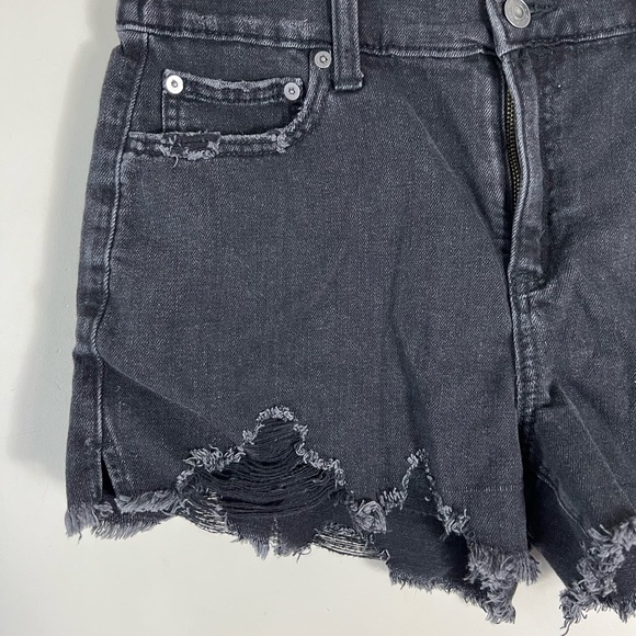 Aerie Daydream Denim Short Black Size Medium Distressed Soft Comfy - Picture 6 of 12